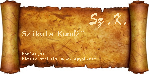 Szikula Kunó névjegykártya